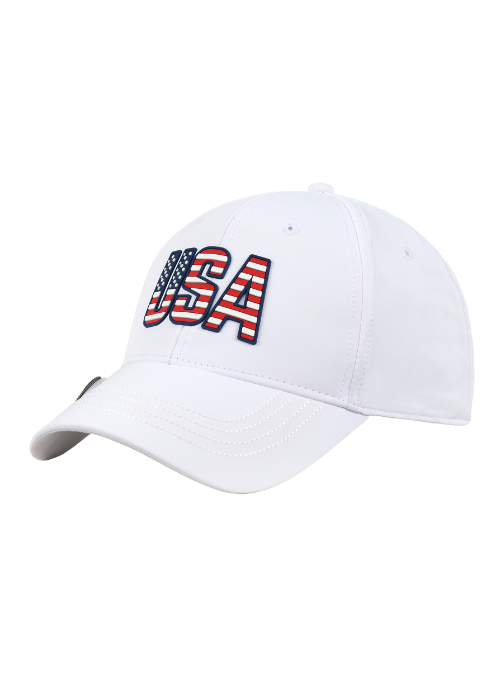 Americana White Performance Polyester Ballmarker Cap