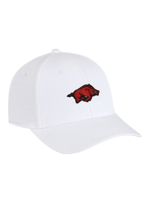 Arkansas Razorbacks White Ultimate Fit Aerosphere Tech Fabric Cap