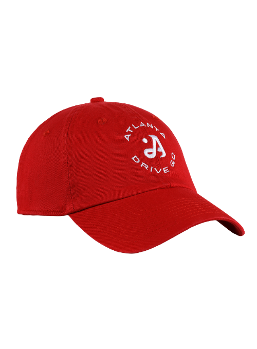 Atlanta Drive Golf Club Red Relaxed Fit Washed Twill Cap