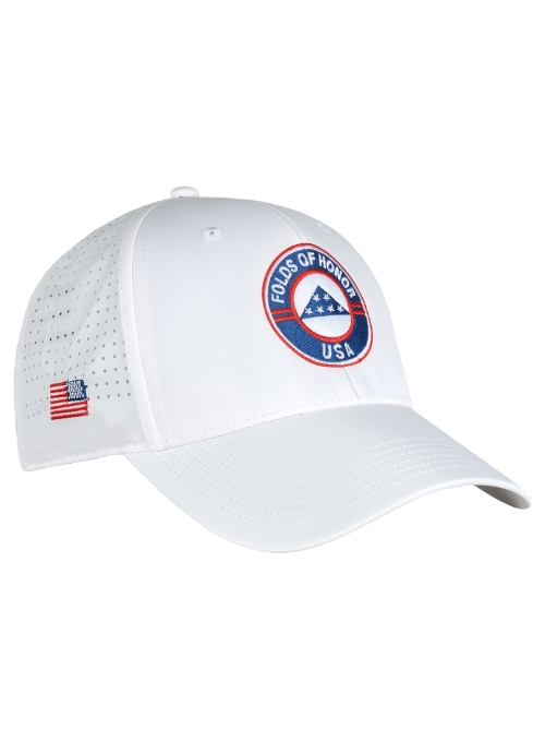 Folds of Honor White Perforated Fabric Cap