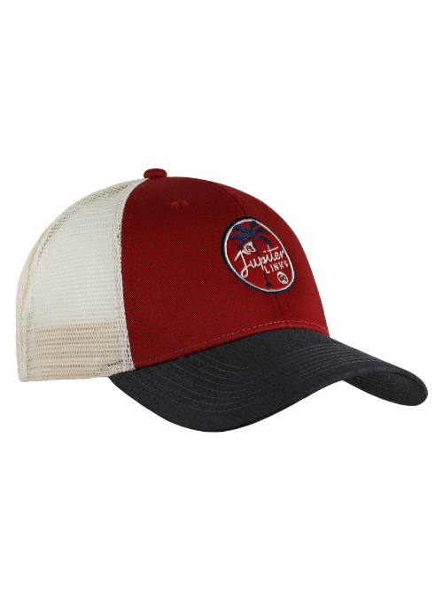 Jupiter Links Golf Club Red & Charcoal Cotton with Mesh Back Heathered Sport Cap