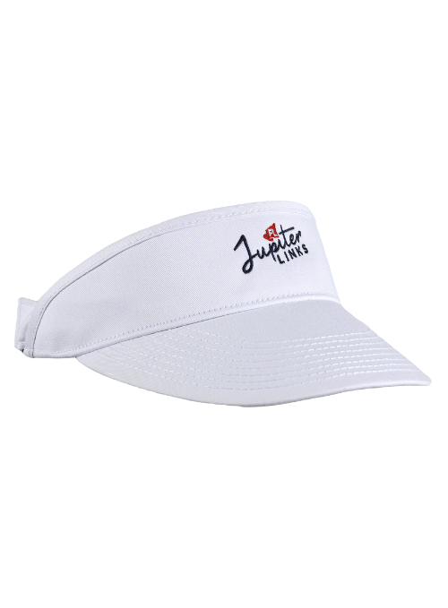 Jupiter Links Golf Club White Chino Twill High Rise Visor