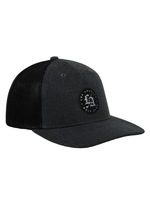 Los Angeles Golf Club Heather Grey & Black Youth Fit Flat Brim Mesh Back Cap