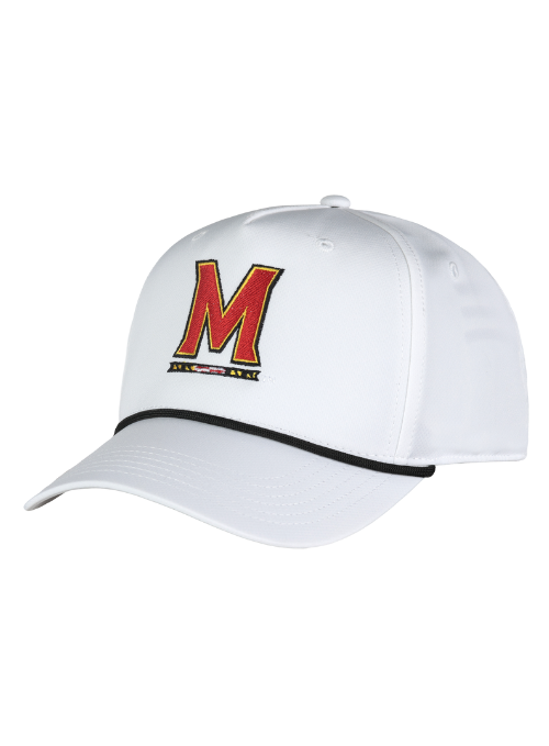 Maryland Terrapins White with Black Rope Cap