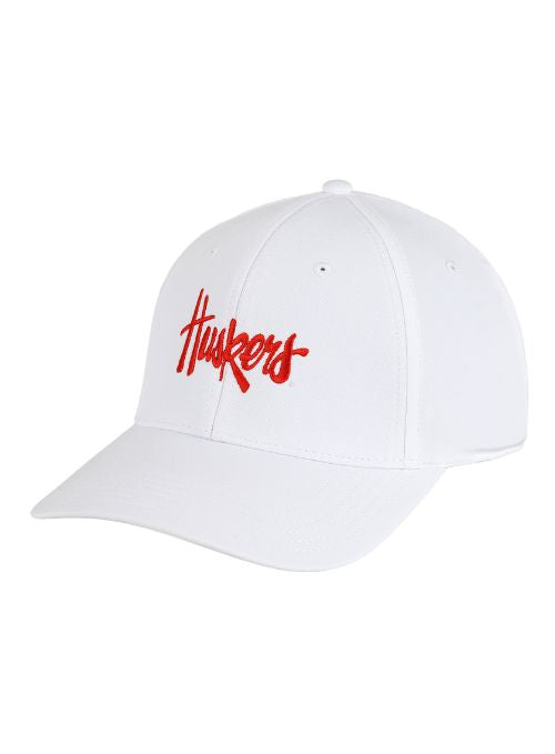 Nebraska Cornhuskers White Ultimate Fit Aerosphere Tech Fabric Cap