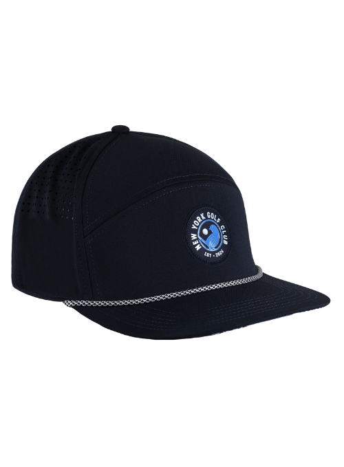 New York Golf Club Navy Recycled Poly Cap with Rope Detail – Ahead New York Golf Club Navy Recycled Poly Cap with Rope Detail – Ahead