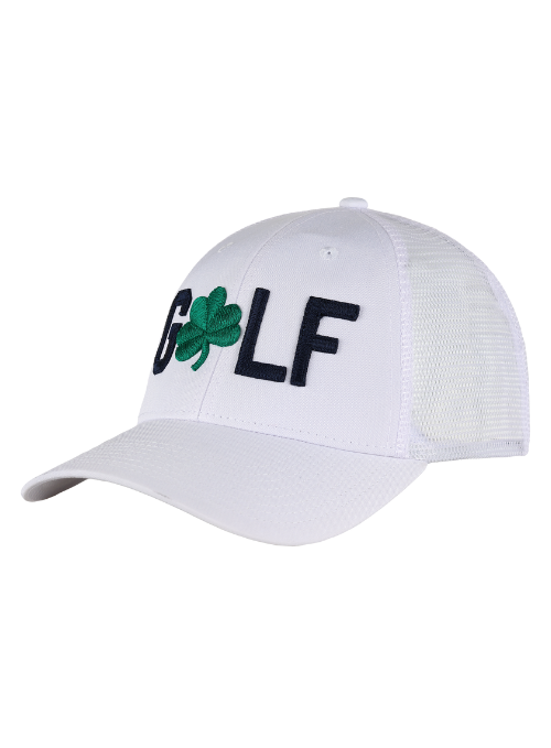 Shamrock White Heathered Sport Mesh Back Hat