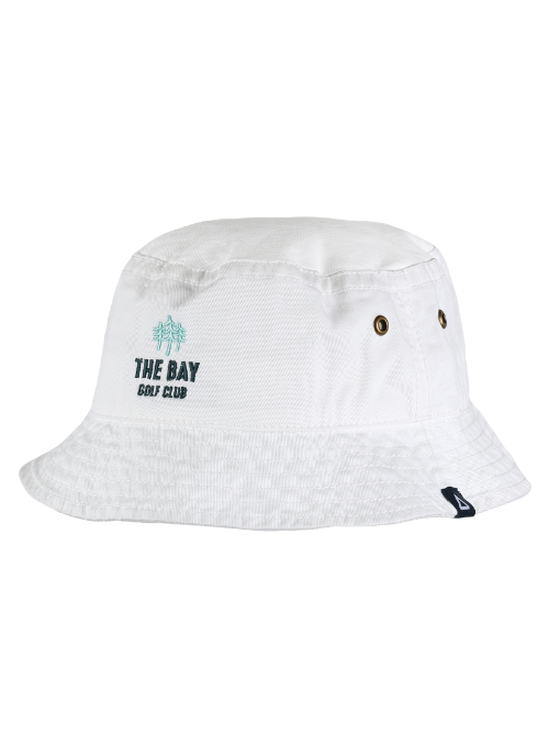 The Bay Golf Club White Classic Fit Washed Twill Bucket Hat