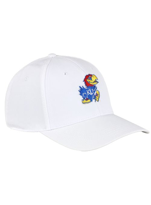 Kansas Jayhawks White Ultimate Fit Aerosphere Tech Fabric Cap