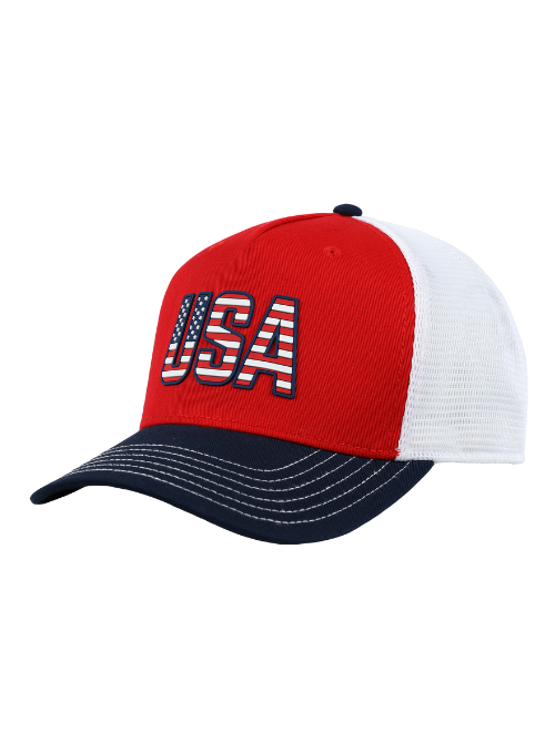 Americana Red, White and Blue Cotton Twill Stretch Mesh Back Cap