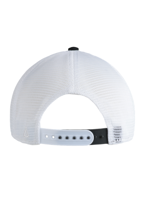 Arkansas Razorbacks Black with White Mesh Back Cap with Dimensional Rubber Patch