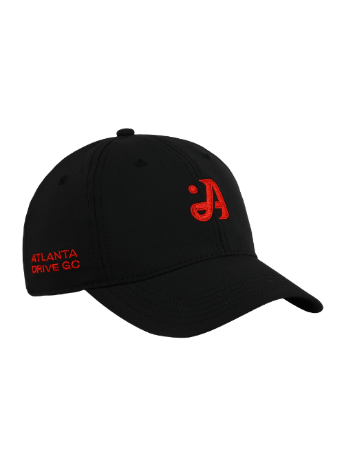 Atlanta Drive Golf Club Ladies Fit Black Performance AeroSphere Tech Fabric Cap