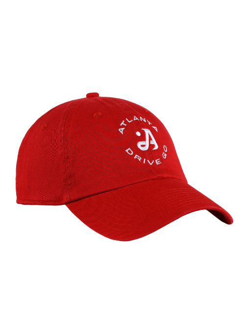 Atlanta Drive Golf Club Red Relaxed Fit Washed Twill  Cap