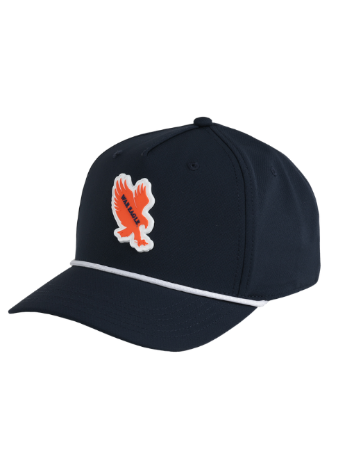 Auburn Tigers Navy AeroSphere Tech Rope Cap with Dimensional Rubber Patch