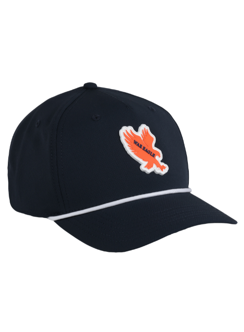 Auburn Tigers Navy AeroSphere Tech Rope Cap with Dimensional Rubber Patch