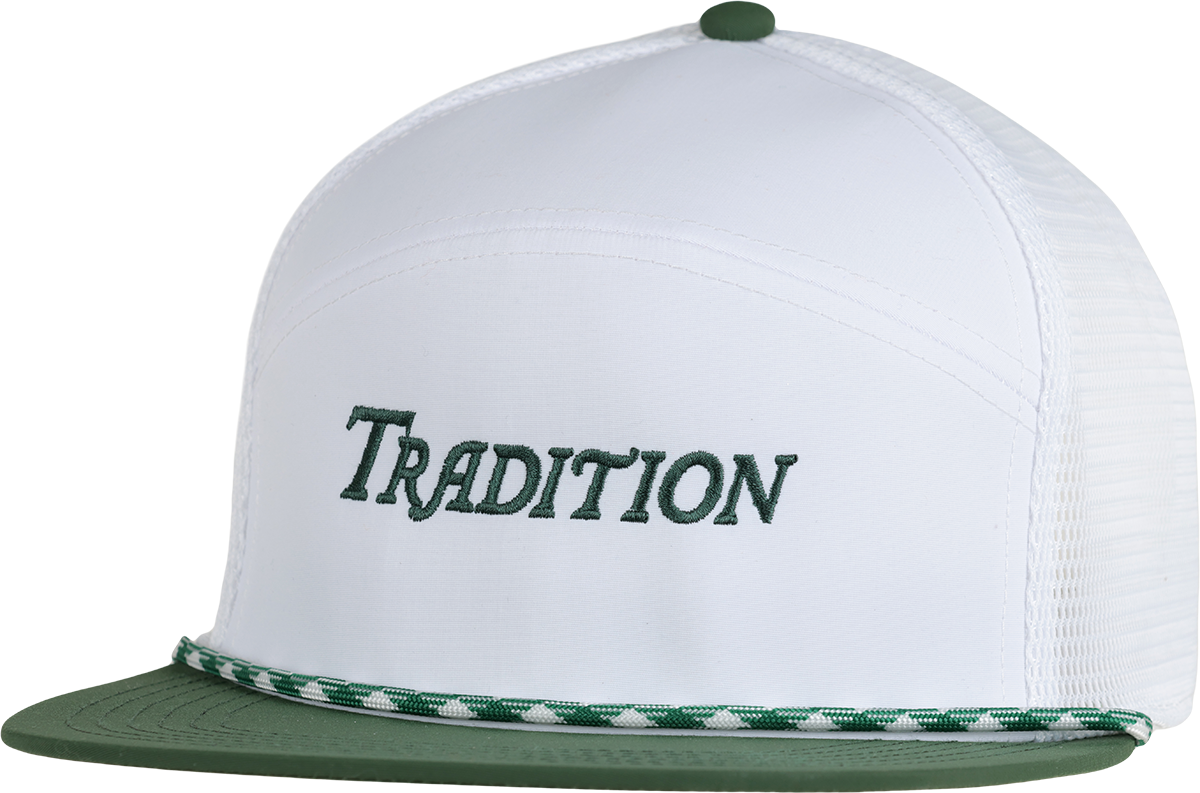 Dan Evans White and Green TRADITION Mesh Back Hat with Rope Detail