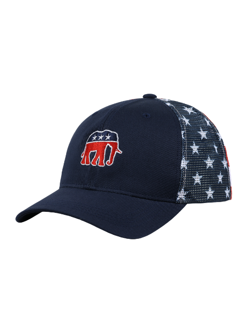 Elephant Cotton Twill USA Flag Printed Mesh Back Cap