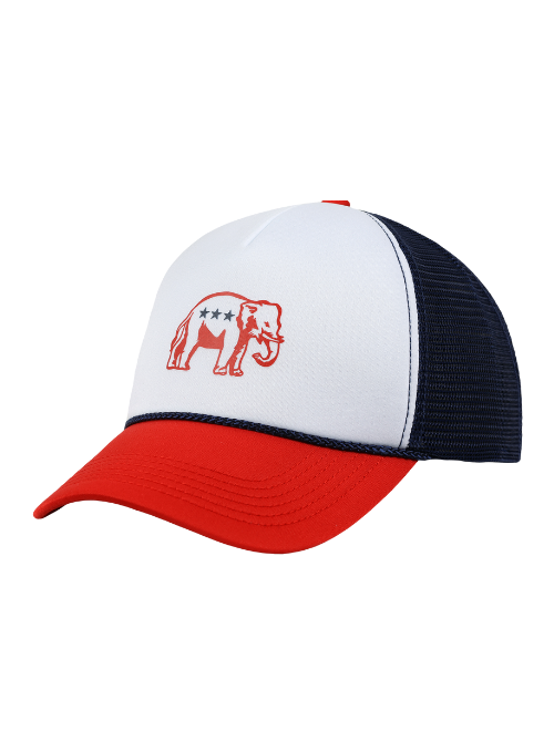 Elephant Foam USA Themed 5-Panel Rope Mesh Back Cap