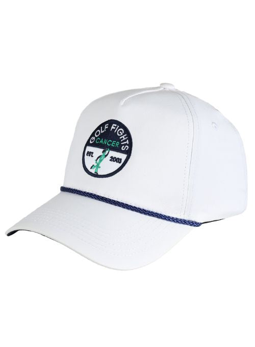 Golf Fights Cancer White Sphere Rope Cap