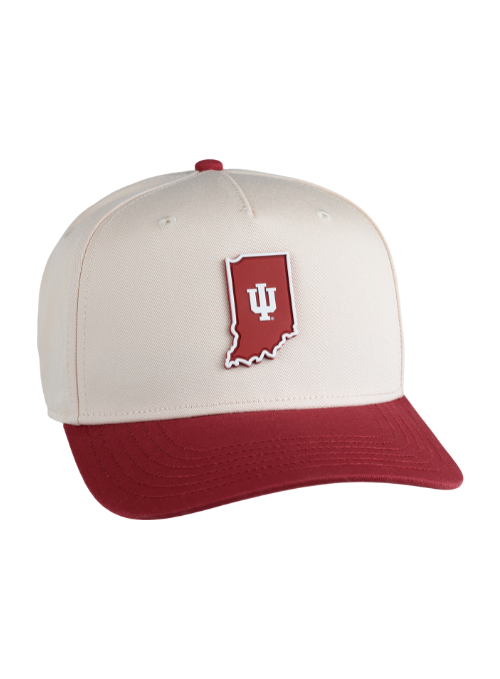 Indiana Hoosiers Cream & Crimson Cotton Cap with Dimensional Rubber Pa ...