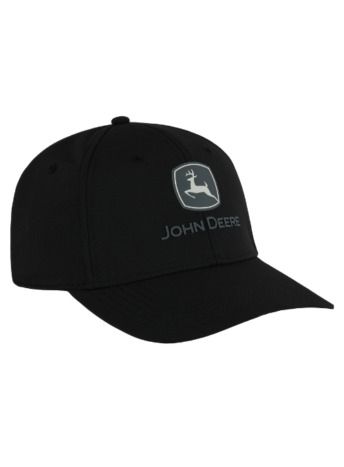 John Deere Black Ultimate Fit Aerosphere Tech Fabric Cap