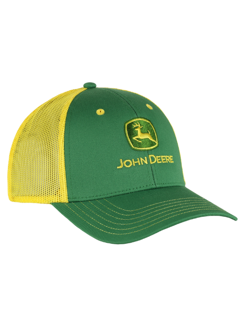 John Deere Grass Green with Yellow Mesh Back Cap