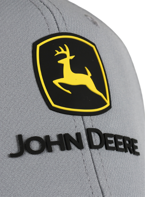 John Deere Light Grey Ultimate Fit Aerosphere Tech Fabric Cap