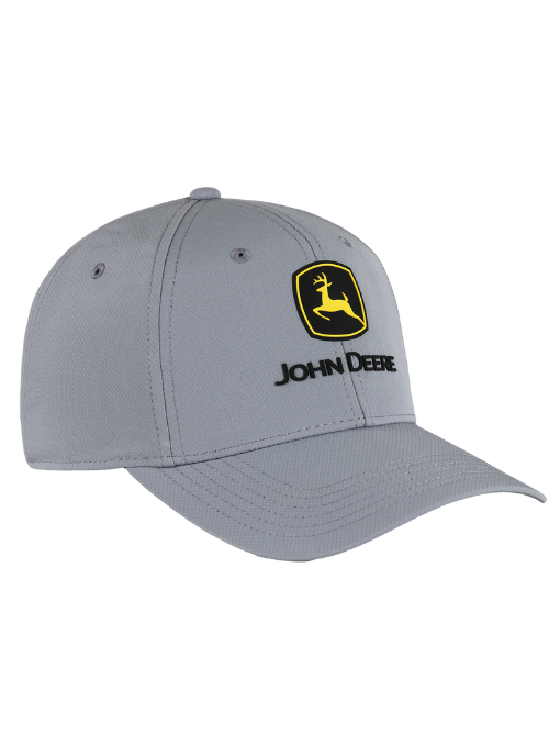 John Deere Light Grey Ultimate Fit Aerosphere Tech Fabric Cap