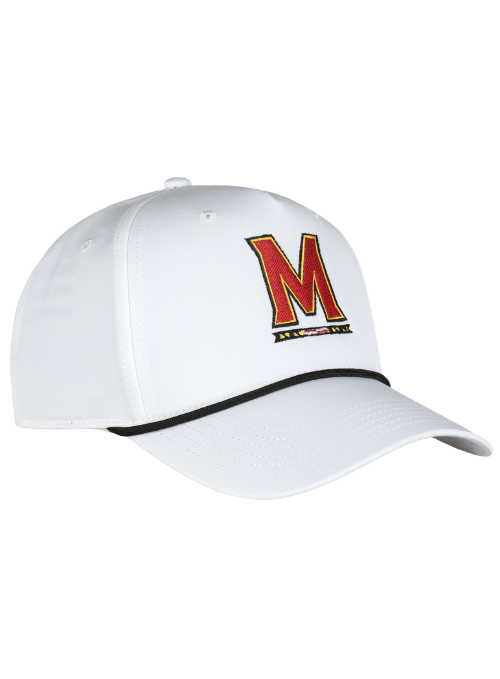 Maryland Terrapins White with Black Rope Cap