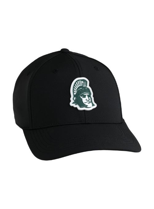 Michigan State Spartans Black AeroSphere Tech Cap with Dimensional Rubber Patch