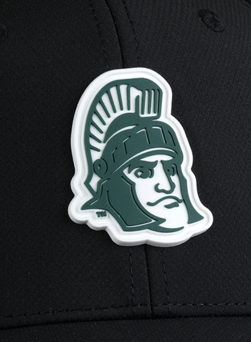 Michigan State Spartans Black AeroSphere Tech Cap with Dimensional Rubber Patch