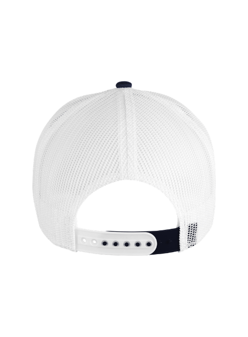 Michigan Wolverines Navy and White Mesh Back Cap with Dimensional Rubber Patch
