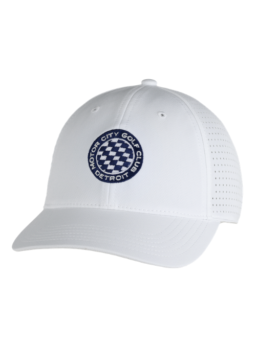 Motor City Golf Club White AeroSphere Tech Fabric Perforated Hat