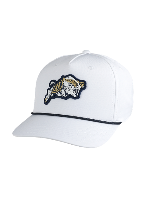 Naval Academy Midshipmen White AeroSphere Tech Cap with Dimensional Rubber Patch