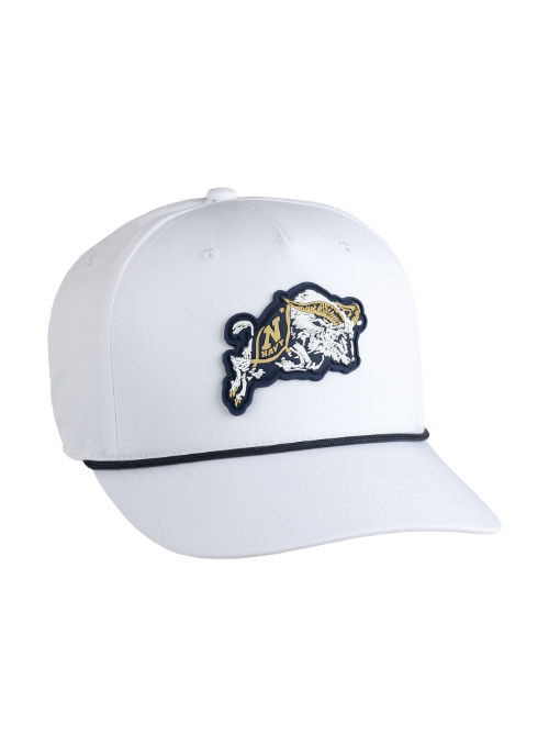Naval Academy Midshipmen White AeroSphere Tech Cap with Dimensional Rubber Patch