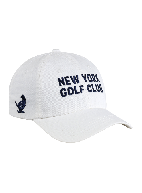 New York Golf Club White Youth Fit Washed Pigment Dyed Twill Cap