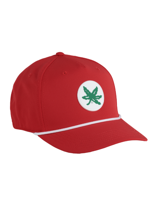 Ohio State University Red AeroSphere Tech Rope Cap with Dimensional Rubber Patch