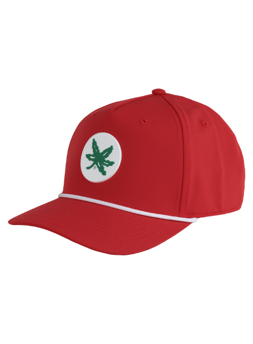 Ohio State University Red AeroSphere Tech Rope Cap with Dimensional Rubber Patch