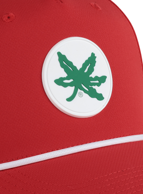 Ohio State University Red AeroSphere Tech Rope Cap with Dimensional Rubber Patch
