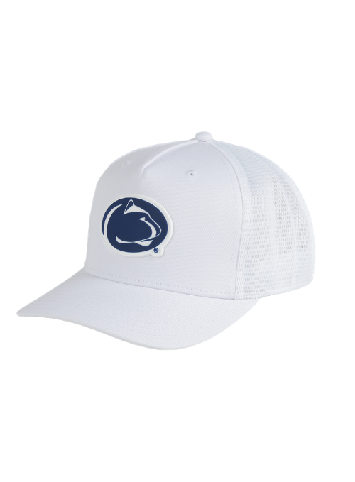 Penn State Nittany Lions White Mesh Back Cap with Dimensional Rubber Patch