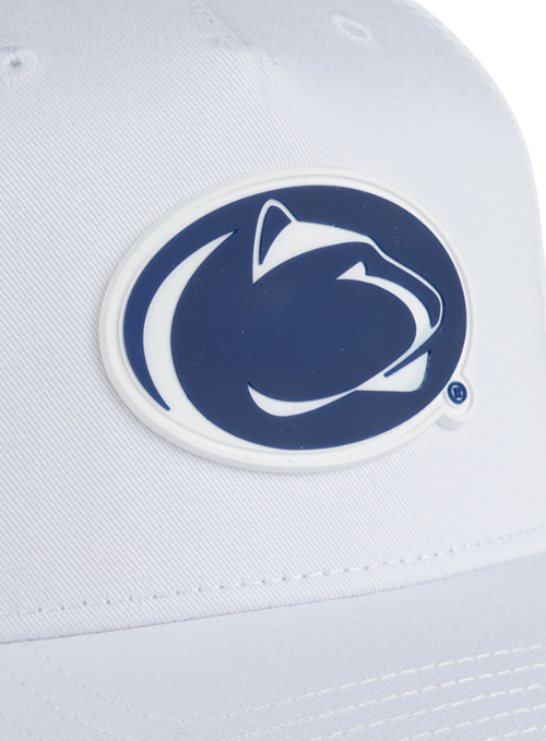Penn State Nittany Lions White Mesh Back Cap with Dimensional Rubber Patch