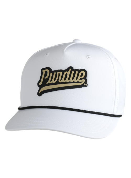 Purdue Boilermakers White AeroSphere Tech Rope Cap with Dimensional Rubber Patch