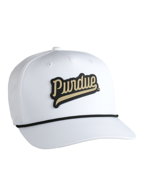 Purdue Boilermakers White AeroSphere Tech Rope Cap with Dimensional Rubber Patch
