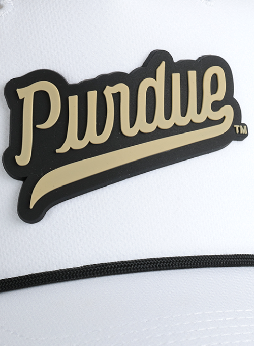 Purdue Boilermakers White AeroSphere Tech Rope Cap with Dimensional Rubber Patch
