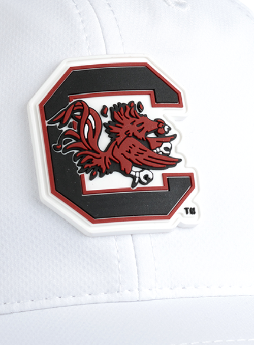 South Carolina Gamecocks White AeroSphere Tech Cap with Dimensional Rubber Patch