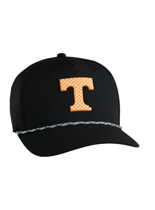 Tennessee Vols Black AeroSphere Tech Rope Cap with Dimensional Rubber Patch