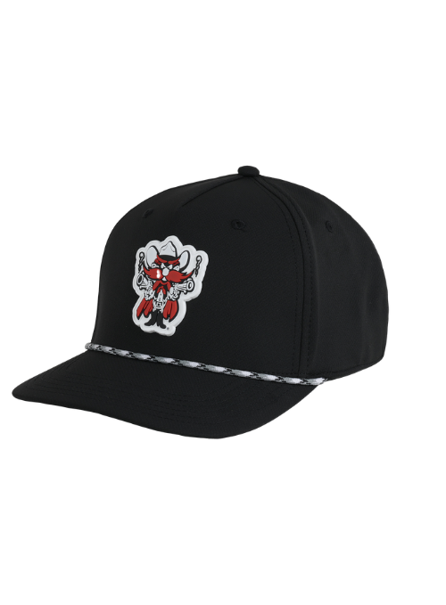 Texas Tech Red Raiders Black AeroSphere Tech Rope Cap with Dimensional Rubber Patch