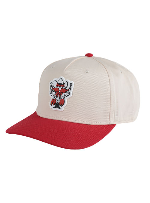 Texas Tech Red Raiders Cream & Red Cotton Twill Cap with Dimensional Rubber Patch