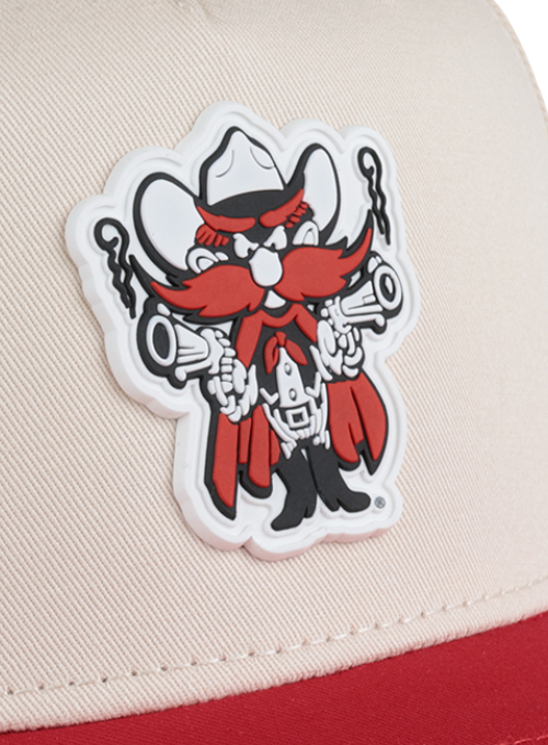Texas Tech Red Raiders Cream & Red Cotton Twill Cap with Dimensional Rubber Patch