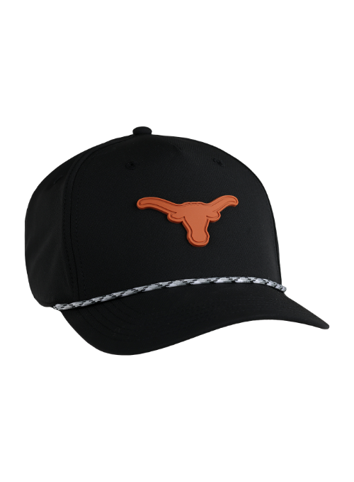 Texas Long Horns Black AeroSphere Tech Rope Cap with Dimensional Rubber Patch